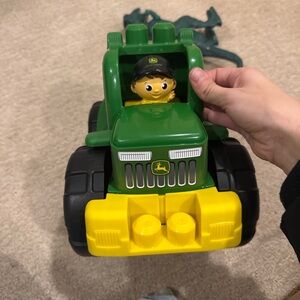 Kids Green and Yellow Toy Tractor with Driver